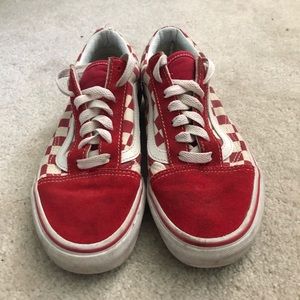 Red checkered Vans